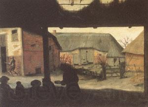Cornelis van Dalem Farmyard with a Beggar (mk05) Norge oil painting art